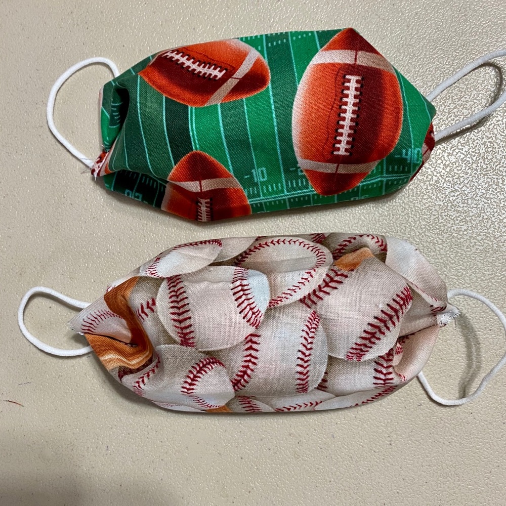 Football Baseball Child Face Mask Handcrafted